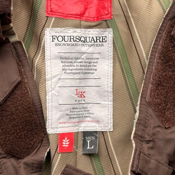 Foursquare Snowboard Outerwear Brown Pants Mens Large Pockets - Picture 2 of 14